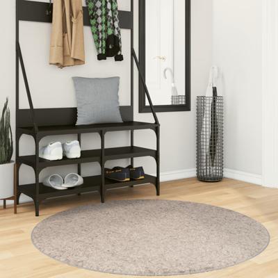 VidaXL Vloerkleed pamplona shaggy hoogpolig modern ø 120 cm beige