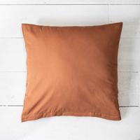 2 PACK: Sierkussenslopen Luxe Katoen Cognac Effen 50x50 Cm Ademend Presence - Dekbed-Discounter.nl