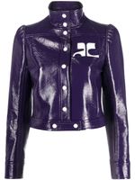 Courrèges veste de moto à logo appliqué - Violet