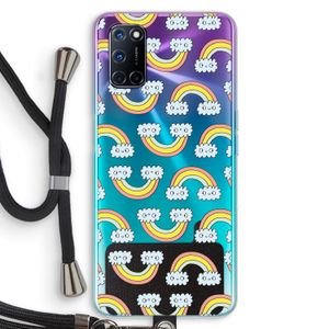 Regenboog: Oppo A52 Transparant Hoesje met koord