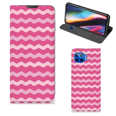 Motorola Moto G 5G Plus | Hoesje met Magneet | Waves Pink