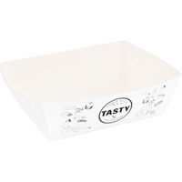 Bak | Karton + kleicoating | A7 | TASTY | snackbak | 90x70x35mm | wit | 400 stuks