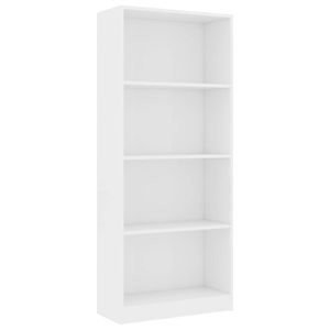 The Living Store Boekenkast - Wit - 60 x 24 x 142 cm - Hout