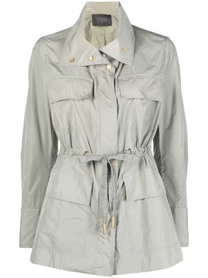 Lorena Antoniazzi coupe-vent zippé à lien de resserrage - Gris