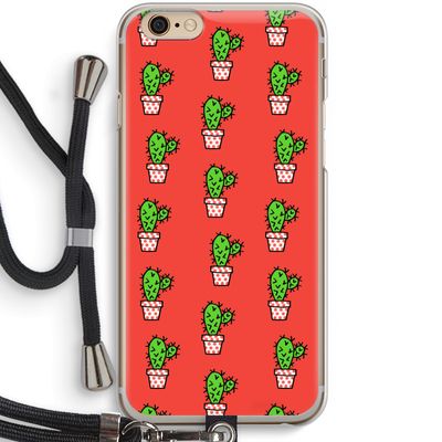 Mini cactus: iPhone 6 / 6S Transparant Hoesje met koord