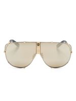 Philipp Plein Eyewear lunettes de soleil oversize à plaque logo - Or