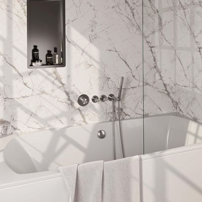 Brauer Brushed carving inbouw - douchegarnituur - 3 carving knoppen - handdouche staaf 1 stand - PVD- geborsteld RVS 5-NG-095