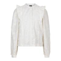 Flower Ruffle Shirt LS Lily White