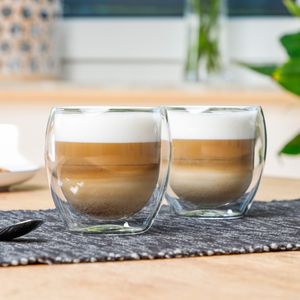 Set van 4x stuks dubbelwandige koffieglazen/theeglazen 250 ml