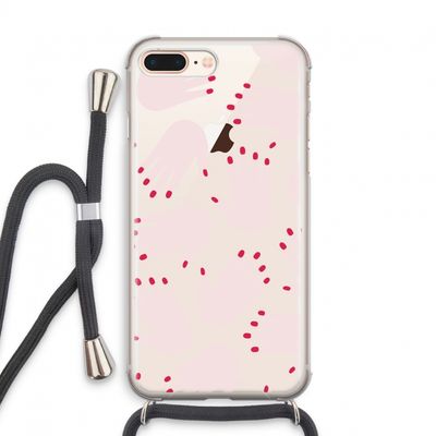 Hands pink: iPhone 8 Plus Transparant Hoesje met koord