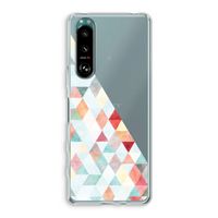 Gekleurde driehoekjes pastel: Sony Xperia 5 III Transparant Hoesje