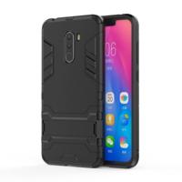 Schokbestendige PC + TPU Case voor de Xiaomi Pocophone F1 met Holder(Black)