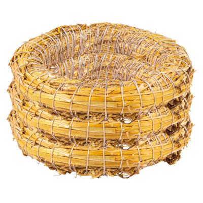 Decoratie krans van stro - Set van 2x stuks - 30 x 5,5 cm - DIY kransen maken - kerst deurkrans