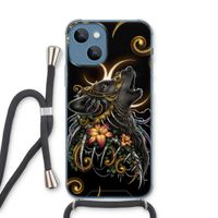 Huilende Wolf: iPhone 13 Transparant Hoesje met koord