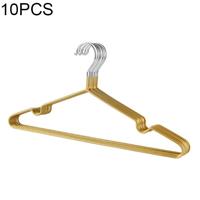 10 STKS huishoudelijke roestvrijstaal PVC coating anti-slip Traceless kleren Droogrek (goud)