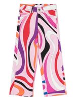 PUCCI Junior pantalon droit à imprimé Marmo - Rose