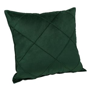 QUVIO Kussenhoes met ruit patroon - 50 x 50 cm - Fluweel - Donker Groen