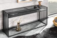 Design consoletafel ARCHITECTURE 120cm zwart marmer rookglas - 43271 - thumbnail
