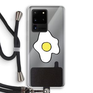 Spiegelei: Samsung Galaxy S20 Ultra Transparant Hoesje met koord