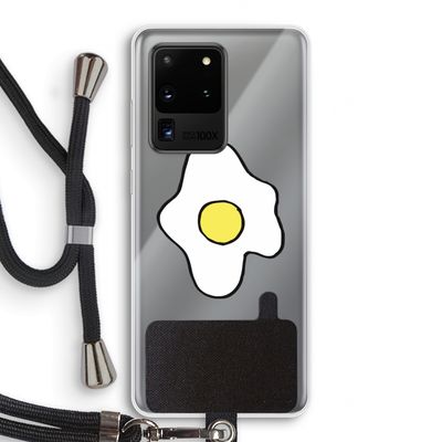 Spiegelei: Samsung Galaxy S20 Ultra Transparant Hoesje met koord