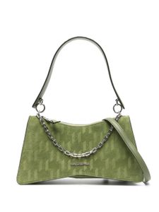 Karl Lagerfeld sac cabas en daim à motif monogrammé - Vert