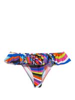 PUCCI bas de bikini volanté à imprimé ondulé - Multicolore