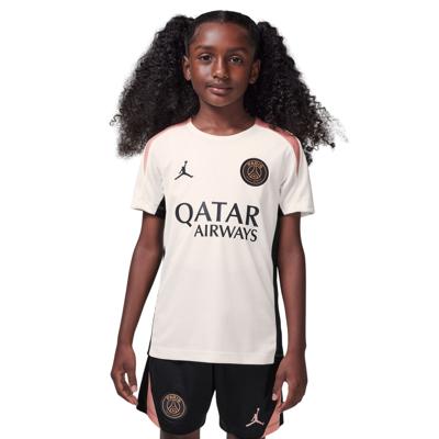 Nike Paris Saint-Germain x Jordan Strike Trainingsshirt 2024-2025 Kids Gebroken Wit Roze Zwart