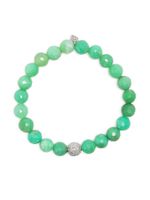 Sydney Evan bracelet à perles en or blanc 14ct - Vert