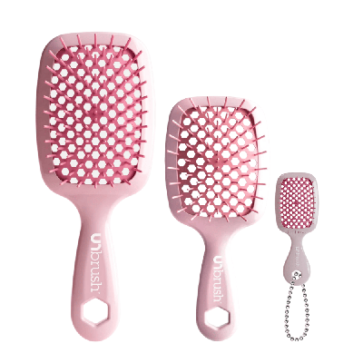 UNbrush Complete Pastel Peony Set - UNbrush Regular, Mini & Keychain