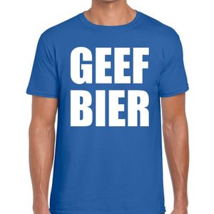 Geef Bier heren T-shirt blauw