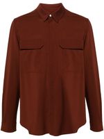 Rick Owens chemise en laine vierge à manches longues - Marron