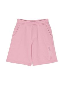 Moncler Enfant short en coton à logo brodé - Rose