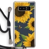 Sunflower and bees: Samsung Galaxy Note 8 Transparant Hoesje met koord
