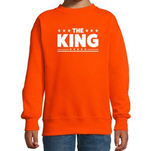 The King fun sweater oranje voor kids 142/152 (11-12 jaar)  -