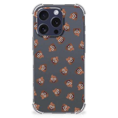 Doorzichtige Silicone Hoesje voor iPhone 16 Pro Max Poep Emojis