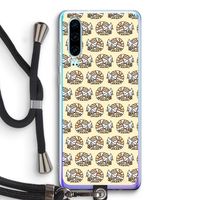 Slapende poes: Huawei P30 Transparant Hoesje met koord