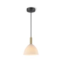 Light depot - hanglamp Credo messing / opaal glas ovaal - Outlet