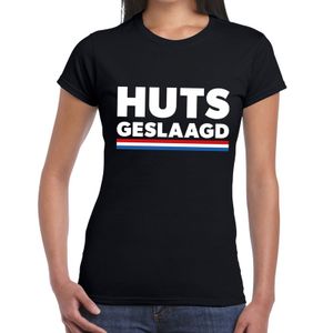 HUTS geslaagd met vlag cadeau t-shirt zwart dames 2XL  -