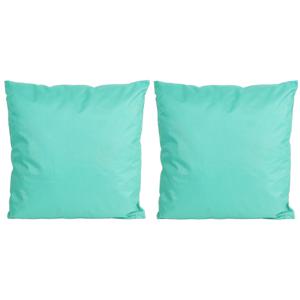 8x Bank/sier kussens voor binnen en buiten in de kleur aqua blauw 45 x 45 cm