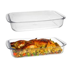 Marinex Ovenschaal van borosilicaat glas - 2x - rechthoek - 3.7 Liter - 36 x 22 x 7 cm - serveerscha