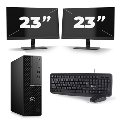 Dell Optiplex 5050 Micro Tower - Intel Core i7-6e Generatie - 16GB RAM - 256GB SSD - Windows 11 + 2x 23 inch Monitor