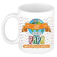 Naam mok papa Joep - wit - de beste - keramiek - 300 ml - Vaderdag/verjaardag