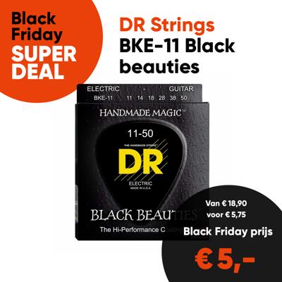 DR Strings BKE-11 Black Beauties Coated Gitaarsnaren (11-50) - Aanbieding