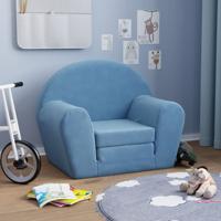Kinderslaapbank zacht pluche blauw