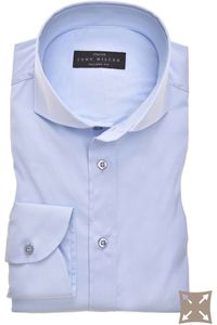 John Miller Tailored Fit Overhemd blauw, Effen