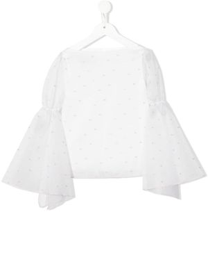 La Stupenderia blouse à pois - Blanc