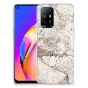 OPPO A94 5G | Reno5 Z TPU Siliconen Hoesje Marmer Beige