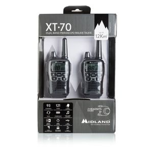 Midland XT70 twee-weg radio 24 kanalen 446.00625 - 446.09375 MHz Zwart, Grijs