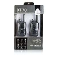 Midland XT70 twee-weg radio 24 kanalen 446.00625 - 446.09375 MHz Zwart, Grijs - thumbnail