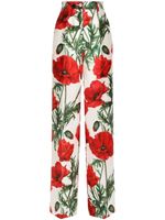 Dolce & Gabbana pantalon ample à fleurs - Blanc